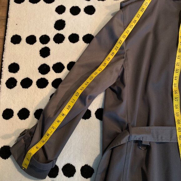 Vintage 90s Nino Cerruti Double Breasted Belted Grey Trench Coat - Picture 14 of 15